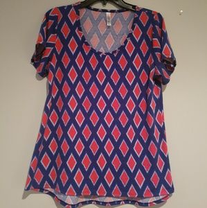 LuLaRoe Red White & Blue Perfect Tee size M